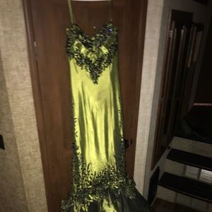 Emerald green ball gown